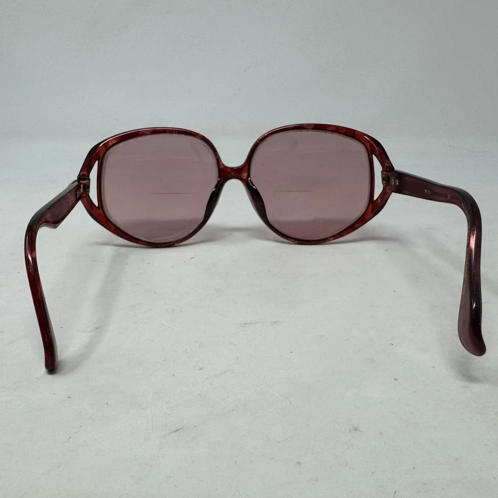 Vtg Christian Dior Oversized Butterfly Sunglasses Burgundy Marbled Frames Only - Picture 5 of 11